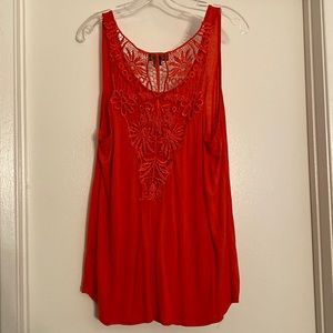 Jeans by Buffalo embroidered orange tank